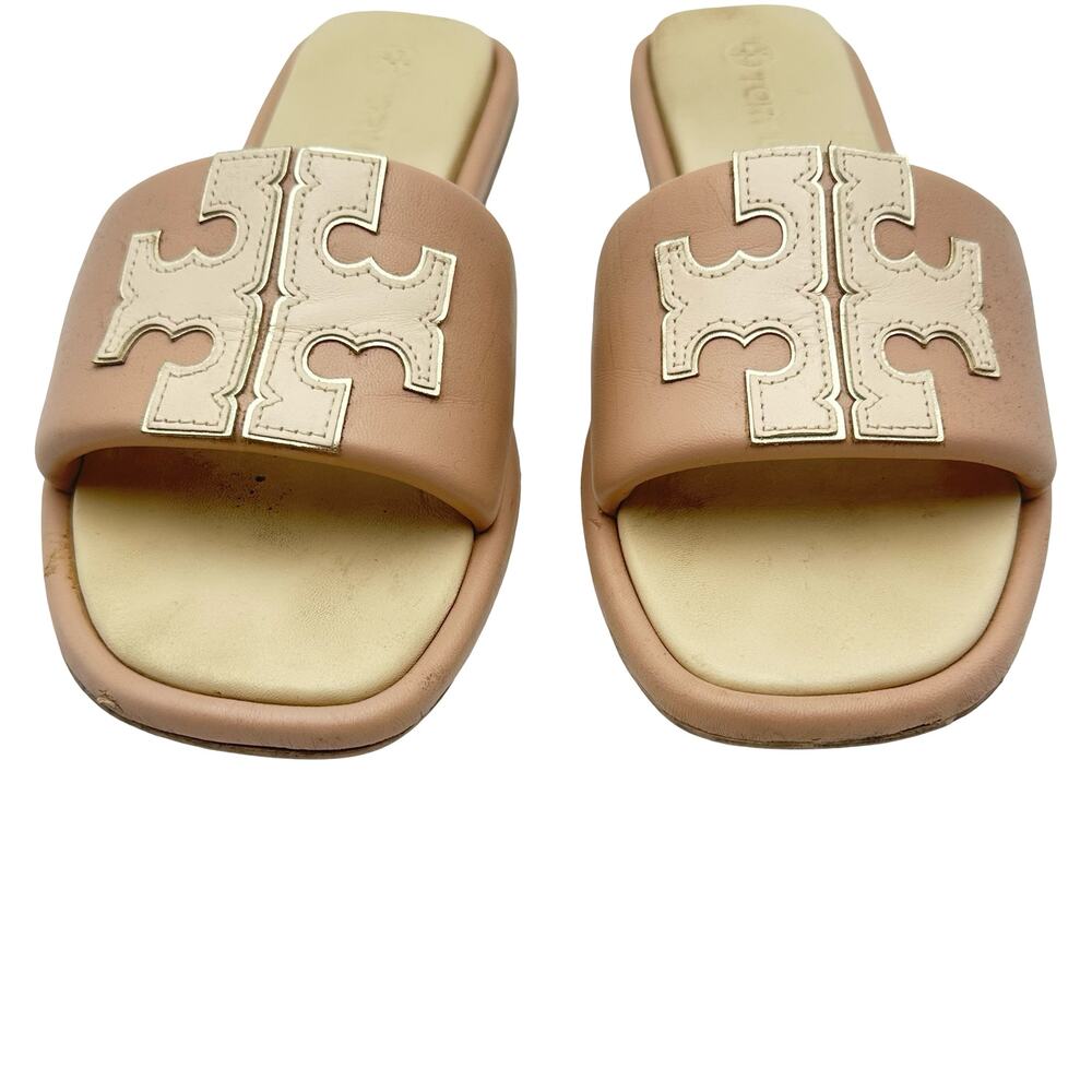 Tory Burch DOUBLET SPORT SLIDE Women's Tan Slide Sandals 10.5 - Picture 4 of 11
